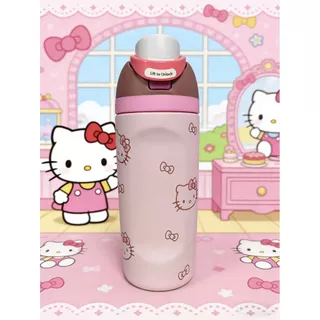 Hello Kitty x Owala FreeSip 16oz ขวดน้ําสแตนเลสรุ่น Limited Edition – แก้วน้ํากันรั่วพร้อมหลอดในตัว, ฉนวนติดผนังสองชั้นสําหรับเล่นกีฬา, โรงเรียนและการเดินทาง, ปลอดสาร BPA