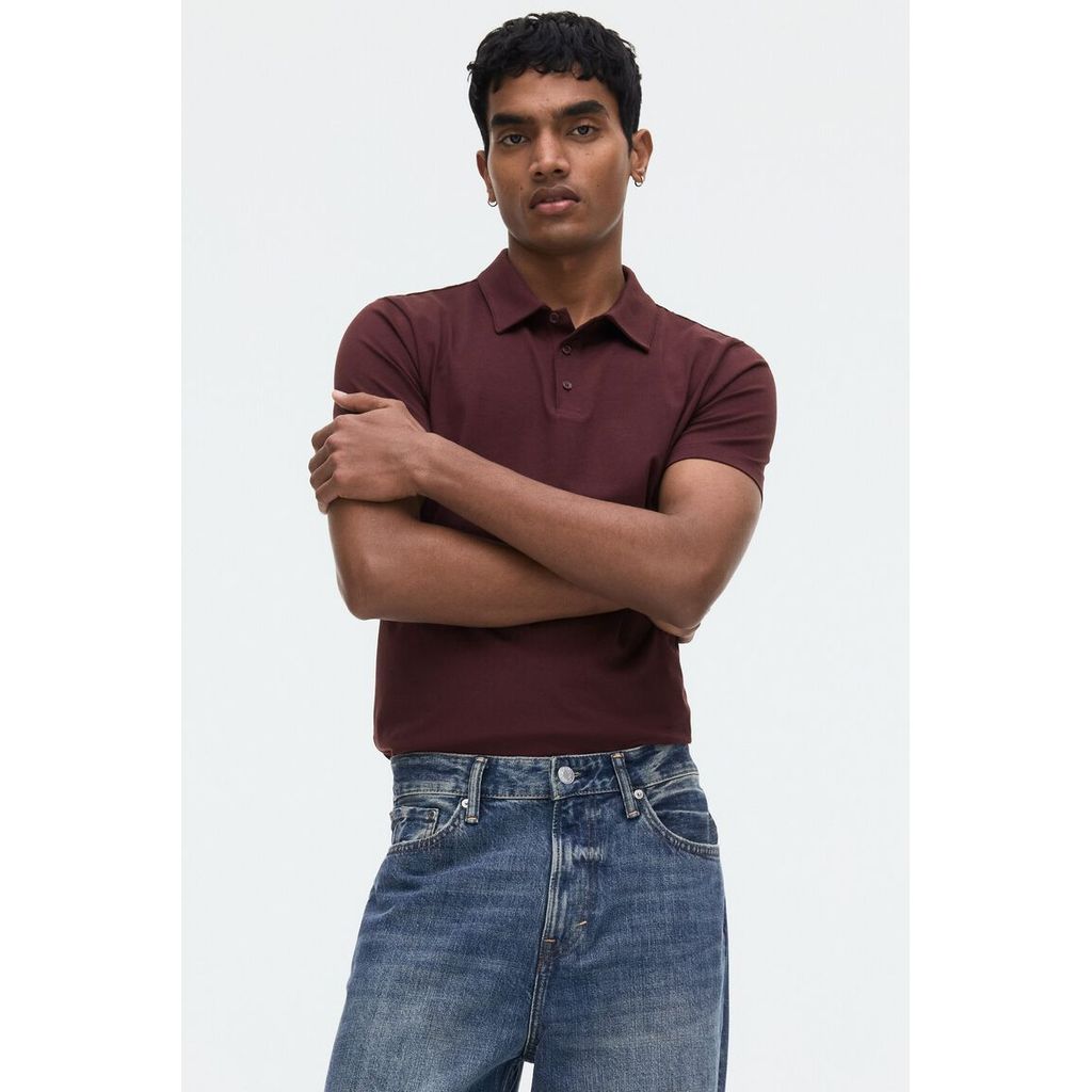 H&M(เอชแอนด์เอ็ม) เสื้อโปโลทรงสลิม ผู้ชาย 1330414_1