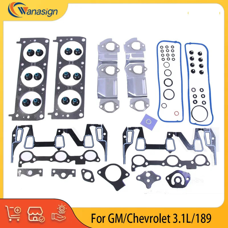 ชิ้นส่วนเครื่องยนต์ชุดปะเก็นเต็มรูปแบบ Fit 3.1 L V6 แก๊สสําหรับ 93-99 GM/Chevrolet 3.1L OHV 12V C189