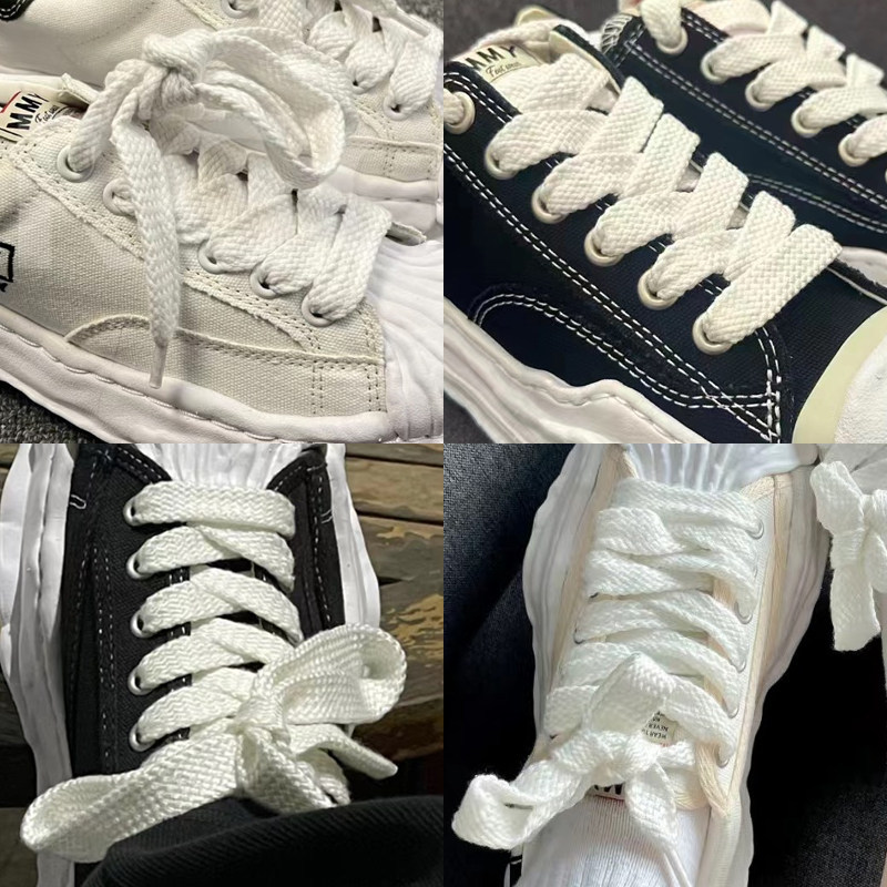 เชือกผูกรองเท้า เหมาะสําหรับ mmy Mihara Kangyu ละลายรองเท้าเชือกผูกรองเท้า Shell Toe สีขาว Beige สีด