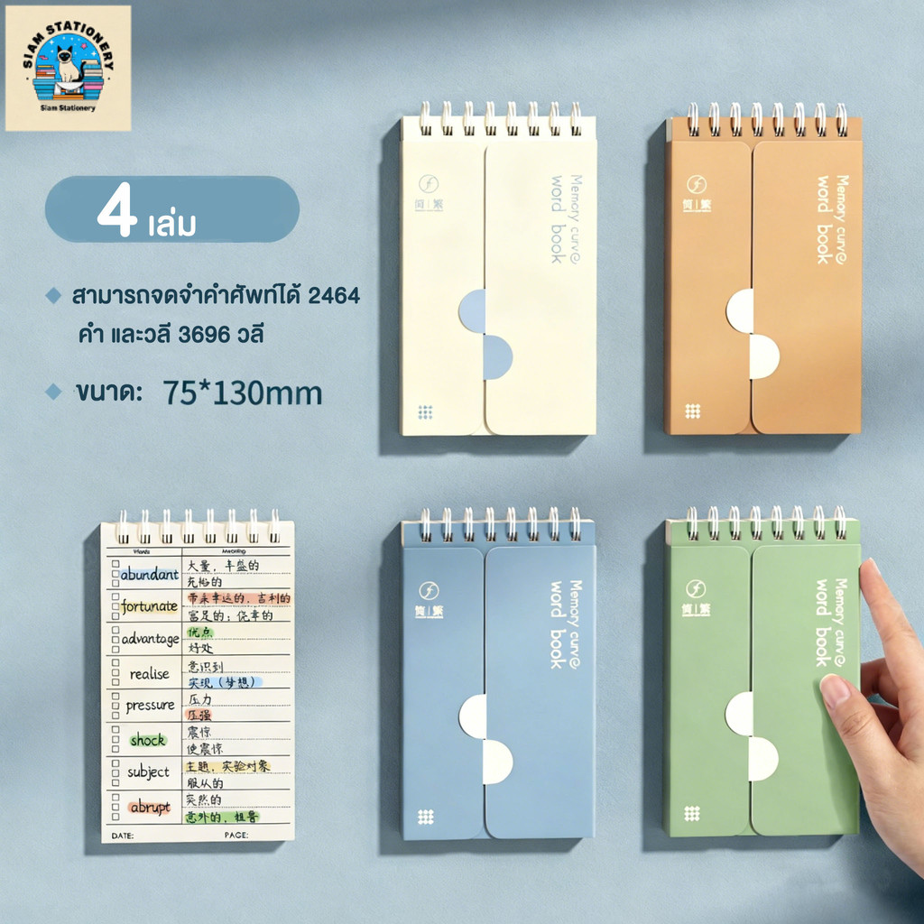 สมุดจดศัพท์ คำศัพท์ สมุดบันทึก สมุดโน๊ต ลายการ์ตูน เปิด/ปิดคำศัพท์ ช่วยให้จำง่ายขึ้น! พกง่าย ท่องศัพท์ ภาษาอังกฤษ