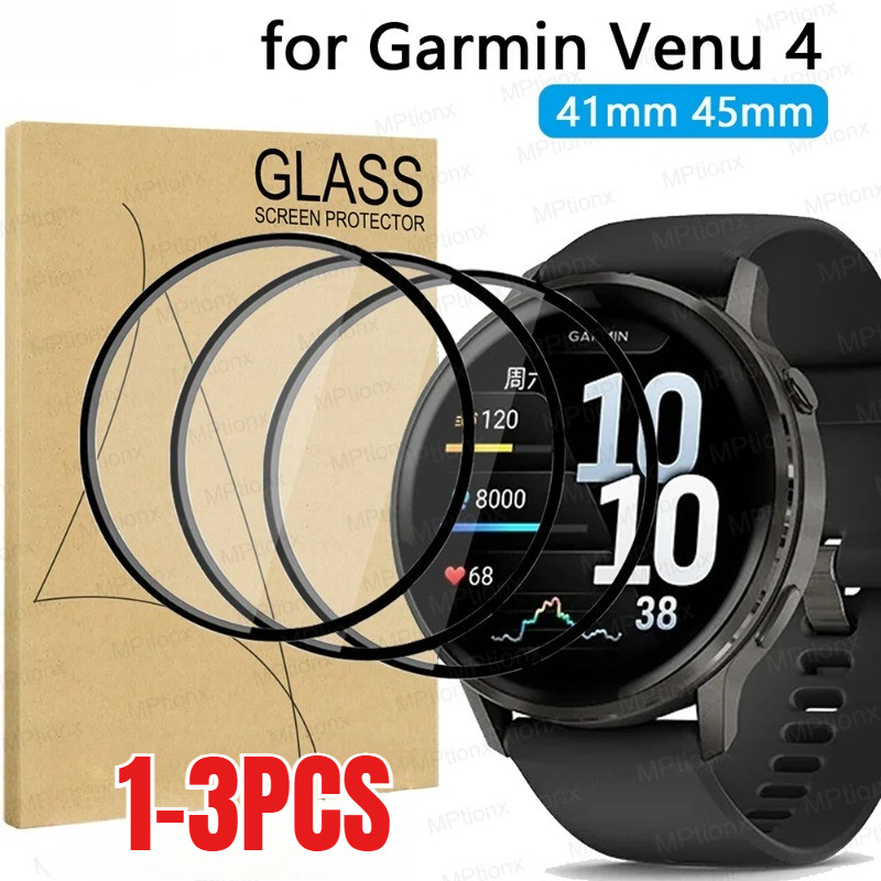 สําหรับ Garmin Venu 4 X1 3S 3 2S 2 45 มม.41 มม.1-3 ชิ้น 9H ฟิล์มกระจกนิรภัยสําหรับ Garmin Venu SQ 2 จุดลาย HD โค้งสีดําขอบ Anti Scratch นาฬิกาป้องกันหน้าจอ