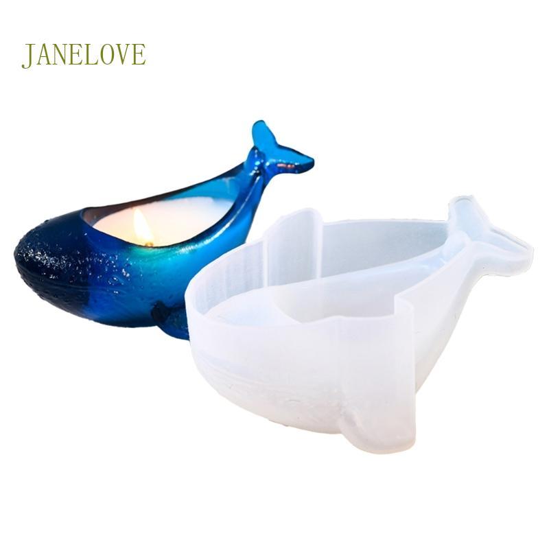 JLOVE เครื่องประดับสร้างสรรค์ Moulds ซิลิโคนหัตถกรรมแม่พิมพ์เรซิ่น Moulds Whale Shape ผู้ถือแม่พิมพ์สําหรับถ้วยเชิงเทียน