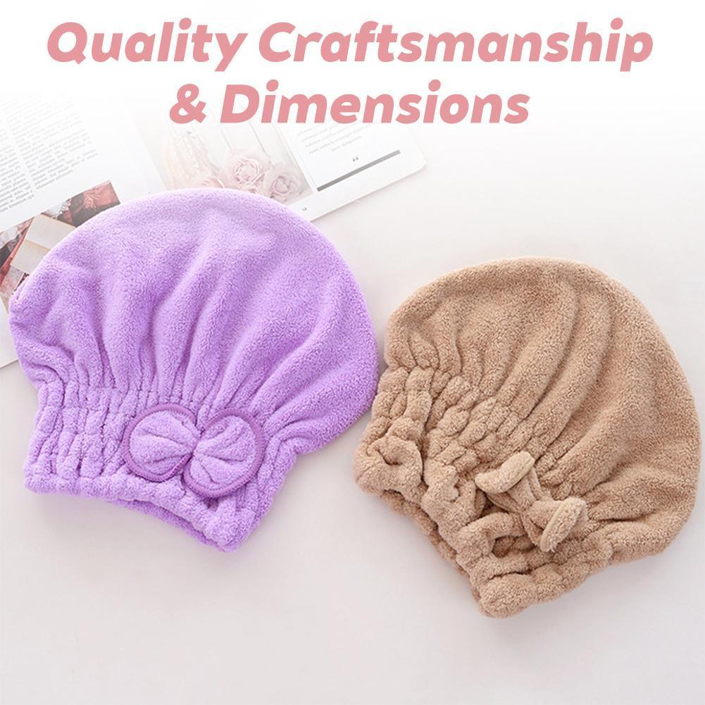 Coral ขนแกะโบว์ผมแห้งหมวก Super ดูดซับ Turban สําหรับผู้หญิงนุ่ม Quick-dry Bath Wrap สําหรับ K1a3