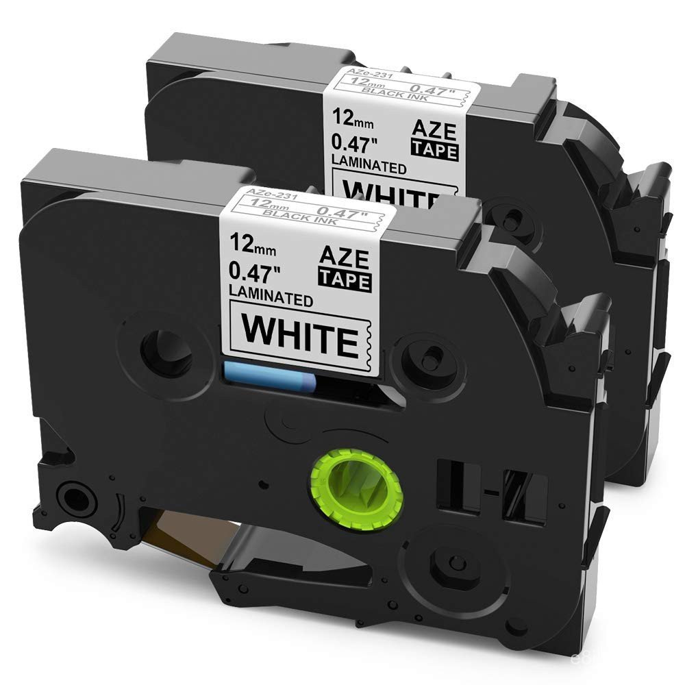 2 Pack TZE-231 TZ-231 Standard Laminated Tapes 12mm Compatible Brother P-touch PT-D200 PT-D210 PT-H1