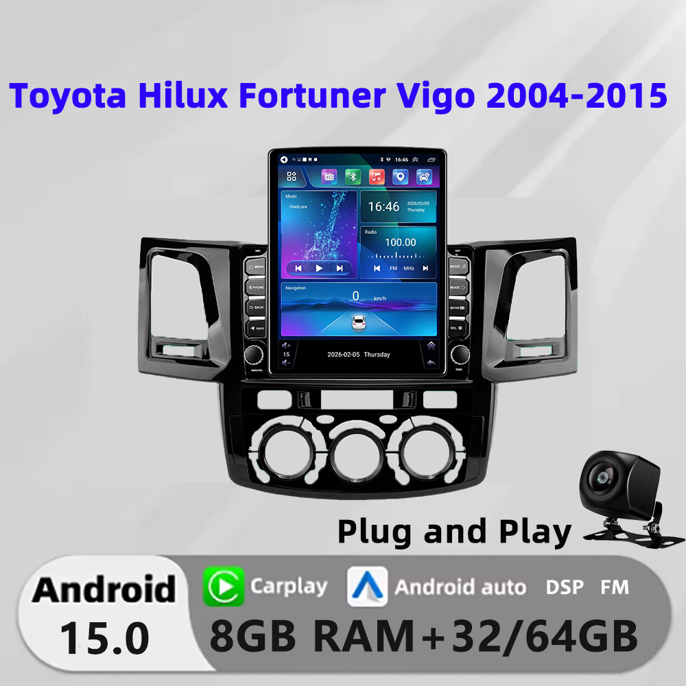 Honxun 9.7 นิ้ว Tesla สไตล์ 8G+64 android หัวสําหรับ Toyota Hilux Fortuner Vigo 2004-2015 ASTRAL Ken