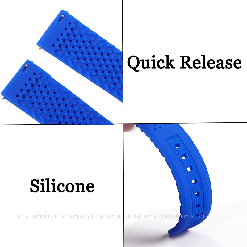 สายนาฬิกาซิลิโคนผีเสื้อพับ Clasp Quick Release สายนาฬิกา รูปที่ 4