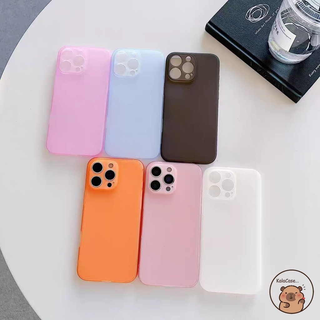 สําหรับRealme 12 12X Pro Plus 10 10T 9 Pro Plus 9i 7 7i Global 5G 4Gเคสโทรศัพท์Simpleสีส้มสีสันCandyโปร่งแสงFrosted Boyสาวใสปลอกอ่อนกรณีปก
