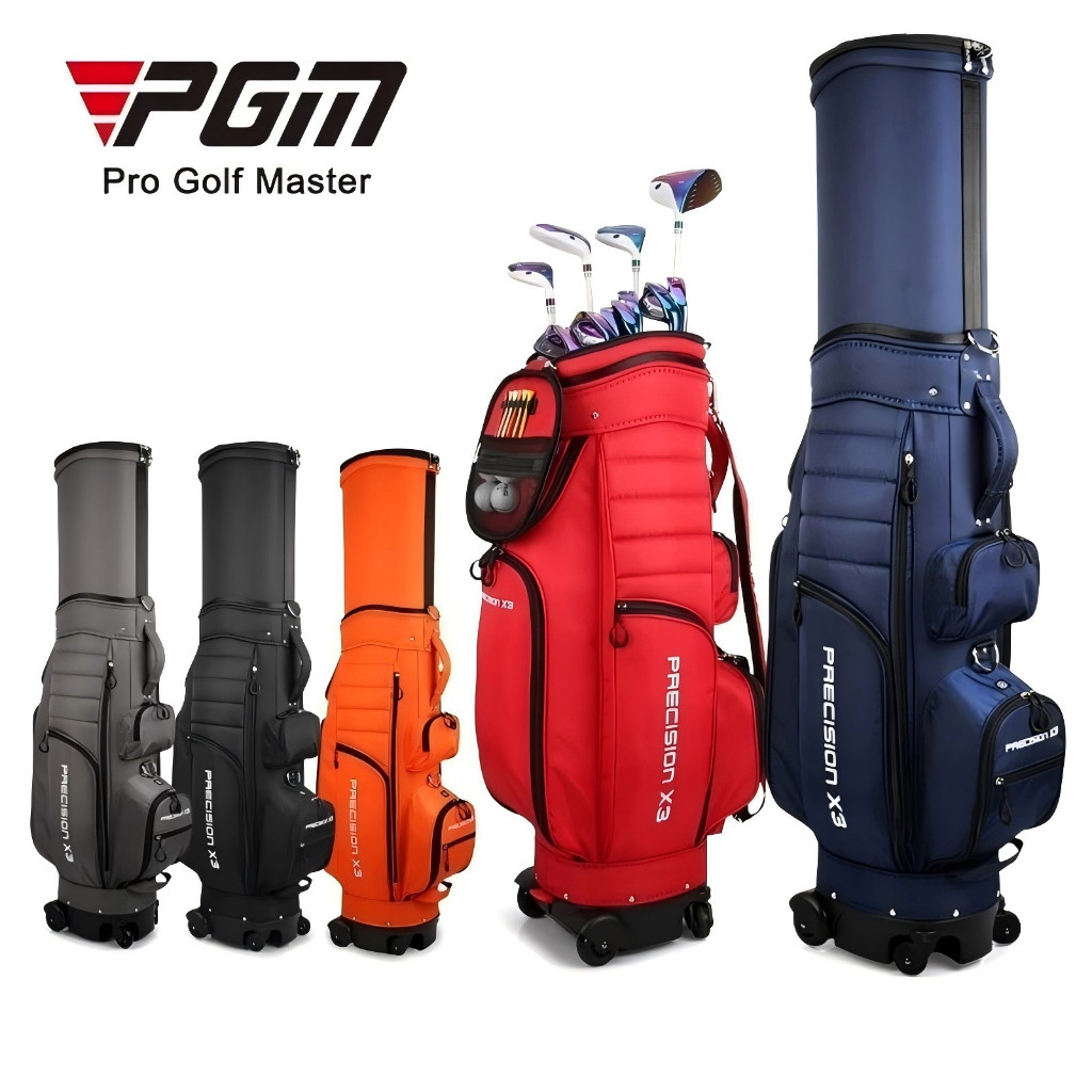 PGM Golf Trolley Bag ถุงลาก 4 ล้อ QB062 | เข็น/ลากลื่น ลดแรง จุไม้+ลูกกอล์ฟในใบเดียว ซ้อม/ลงสนาม