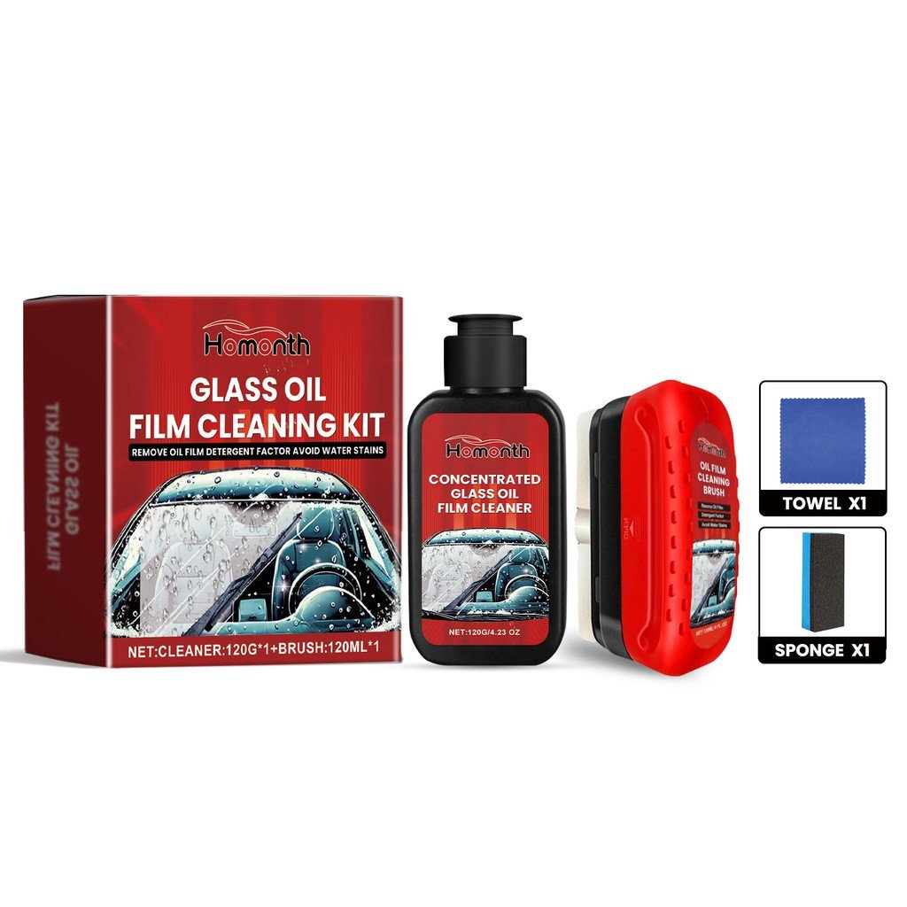 Homonth Car Oil Film Cleaning Kit Decontamination Waterproof Cleaning Window Car Glass Oil Film Kit