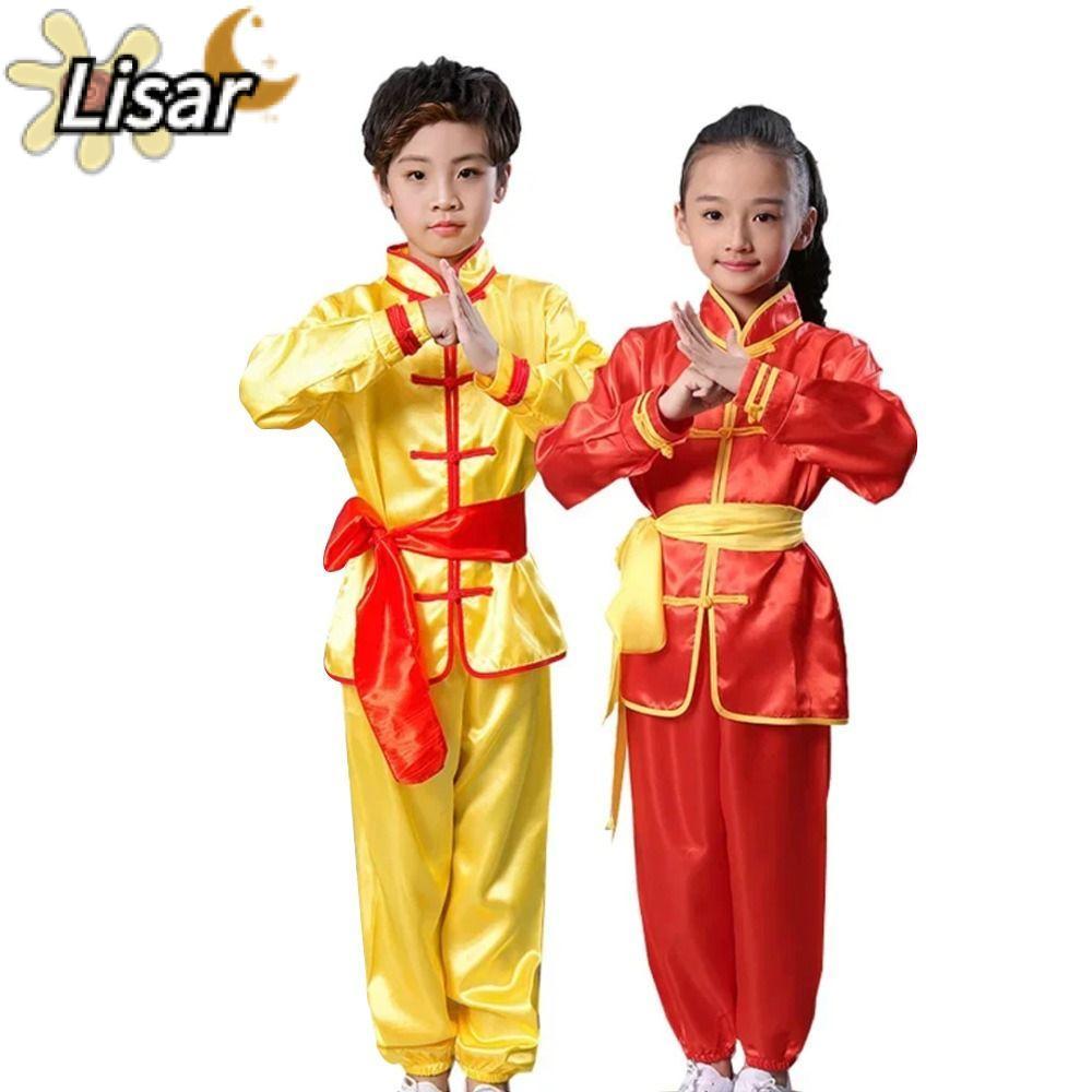 LISAR Wushu เครื่องแต่งกาย,พร้อมเข็มขัดจีนแบบดั้งเดิม Kungfu ชุด,แฟชั่นแขนยาว Wushu Performance Tai 