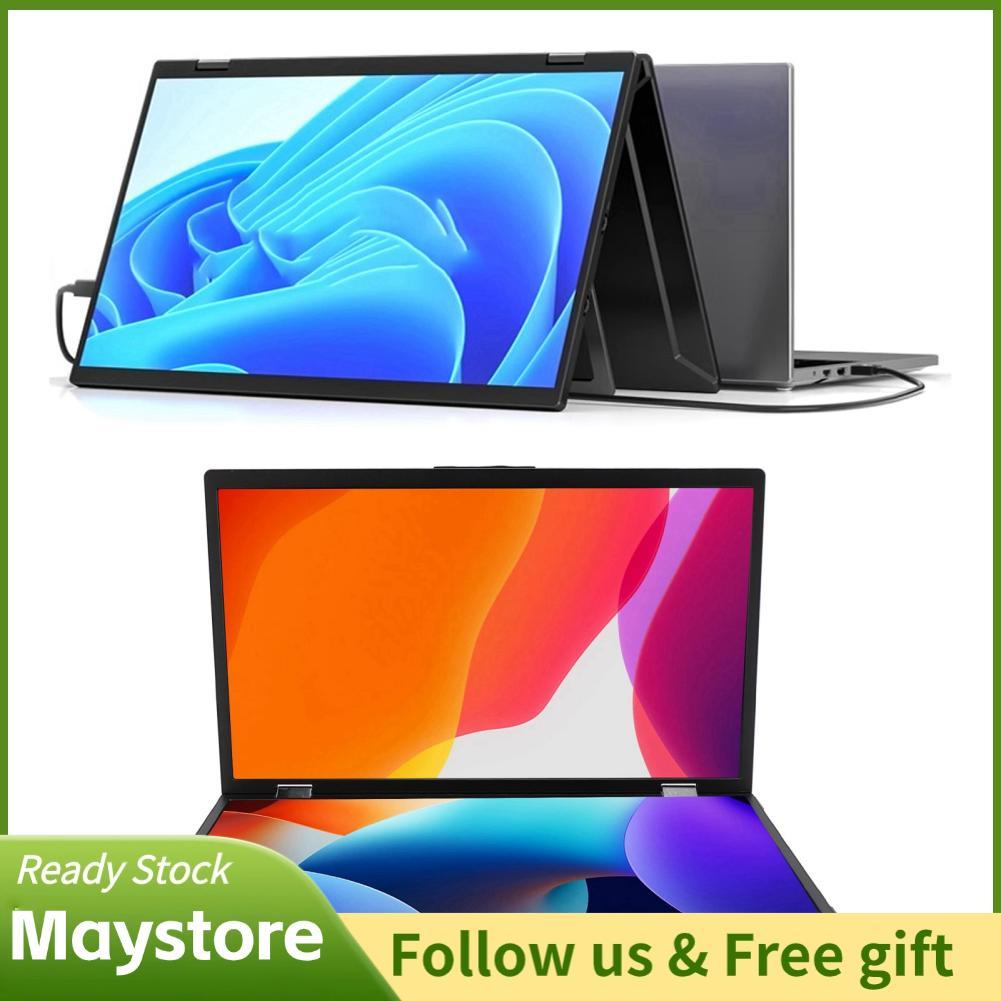 Maystoree หน้าจอแล็ปท็อปคู่ Extender จอแสดงผลแบบพกพา 16:9 60Hz รีเฟรช 1920 X 1080P 15.6 นิ้วสำหรับ W