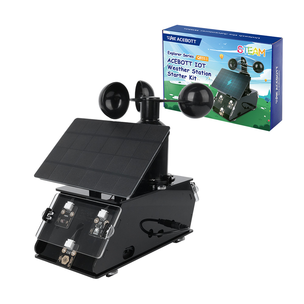 ของแท้ ยี่ห้อใหม่ IoT Weather Station Kit DIY Climate Monitoring Solar Powered Sensor Project STEM E