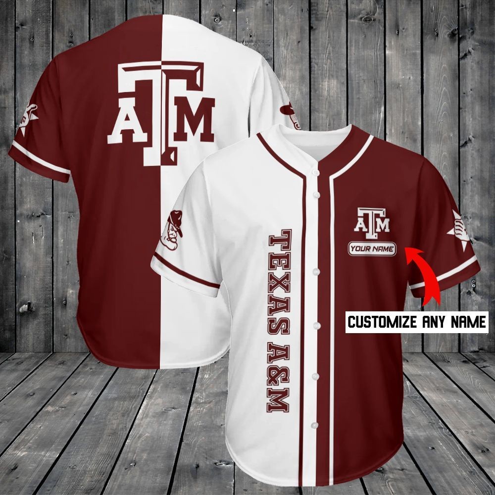 Texas A&M ปรับแต่งชื่อเสื้อเบสบอล 3D พิมพ์ชายเสื้อเสื้อลําลอง hip hop Tops