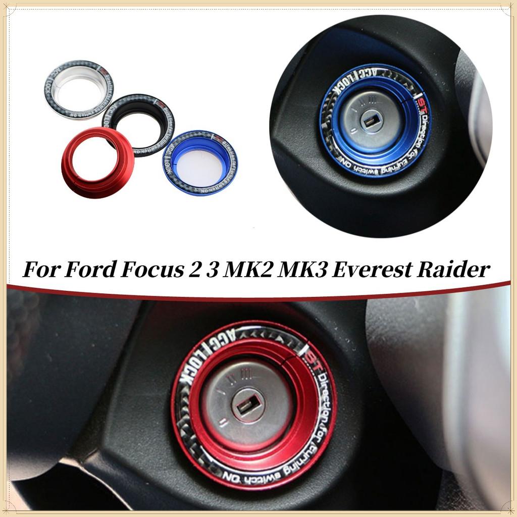 รถจุดระเบิดกุญแจสวิทช์แหวนสําหรับ Ford Focus 2 3 MK2 MK3 Everest Raider อลูมิเนียมสไตล์อุปกรณ์ตกแต่งภายใน