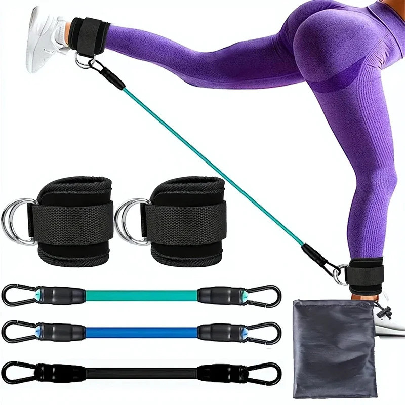 Ankle Straps Resistance Bands Set Fitness Workout Exercise Equipment Ankle Weight Yoga Elastic Fitne