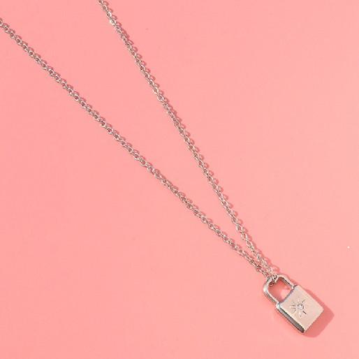 GANTUNGAN สร้อยคอสแตนเลส 316L พร้อมกุญแจดีไซน์เรียบง่าย – จี้ Cubic (CZ) Zirconia, โซ่กันสนิม, เครื่