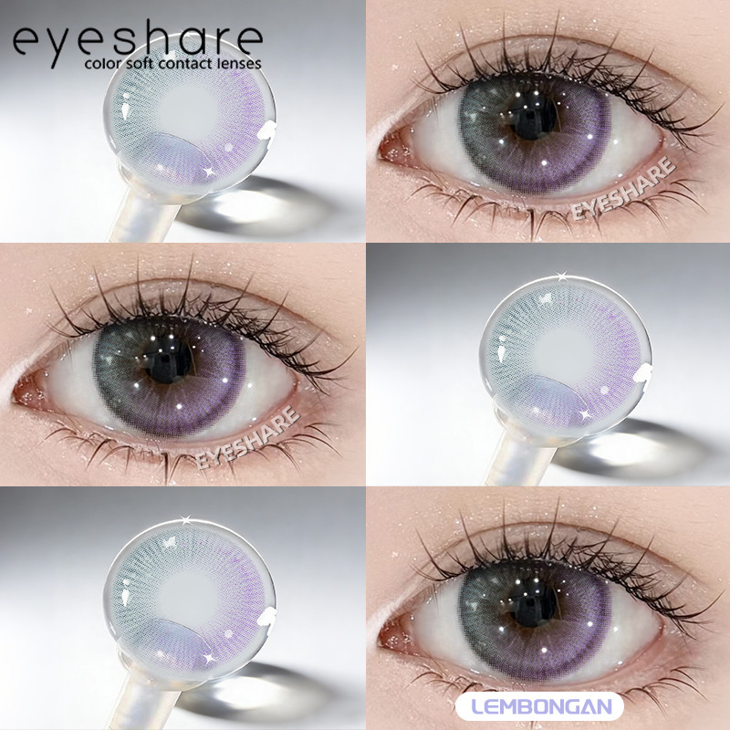 Brilliant Purple คอนแทคเลนส์ LEMBONGAN 2PCS\Pair คอนแทคเลนส์แฟชั่นนุ่ม 14.2 มม.สําหรับ 6 เดือน