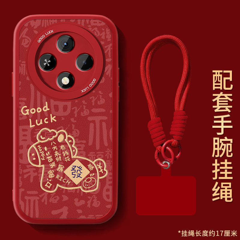 เคส oppo a3x ฟิล์ม oppo a3x เหมาะสําหรับ oppoa3pro เคสโทรศัพท์หญิง a2pro ปีม้า Benming ปี A3X สีแดง 