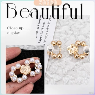 ZoYoo 1 ชิ้น ตะขอกางเกงมุกน่ารัก ตะขอกางเกงปรับเอ กระดุมปรับขนาดเอว Fashion Pins