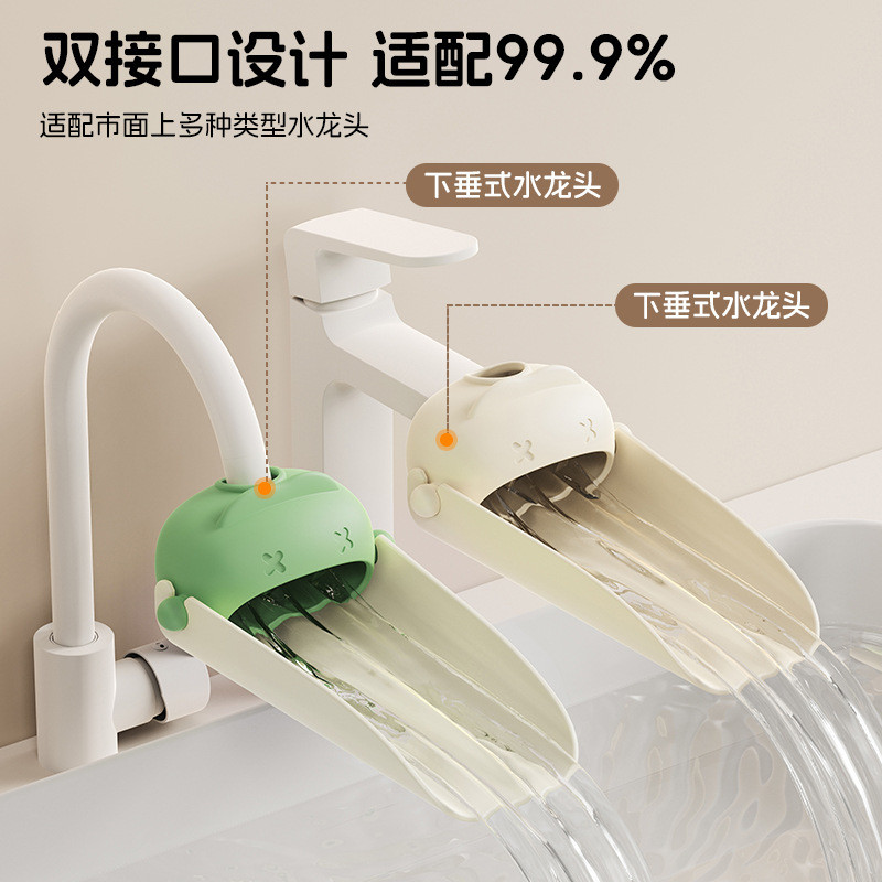 [ต้นฉบับ] Faucet Extender Splash-proof Kitchen Bathroom Faucet Extender Cute Cartoon Sink 01