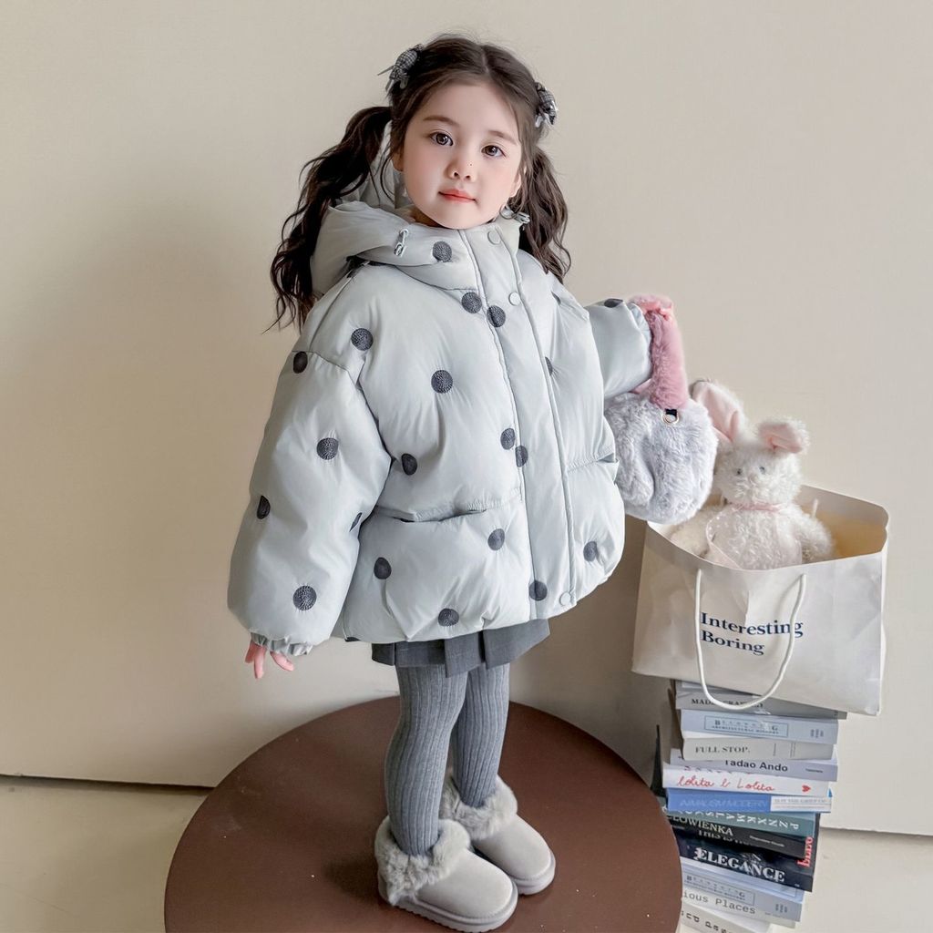 ฤดูหนาวใหม่ - เด็กหญิงหนาผ้าฝ้ายเด็กแฟชั่นคลื่นจุดเสื้อโค้ทที่อบอุ่น - รูปที่ 3