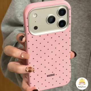 น่ารัก เคสไอโฟน17 เหมาะสำหรับ IPhone 15 17 13 16 12 14 11 Pro Max XR X XS Max 7 8 16 Plus เคสโทรศัพท์ลายจุดสไตล์มินิมอล