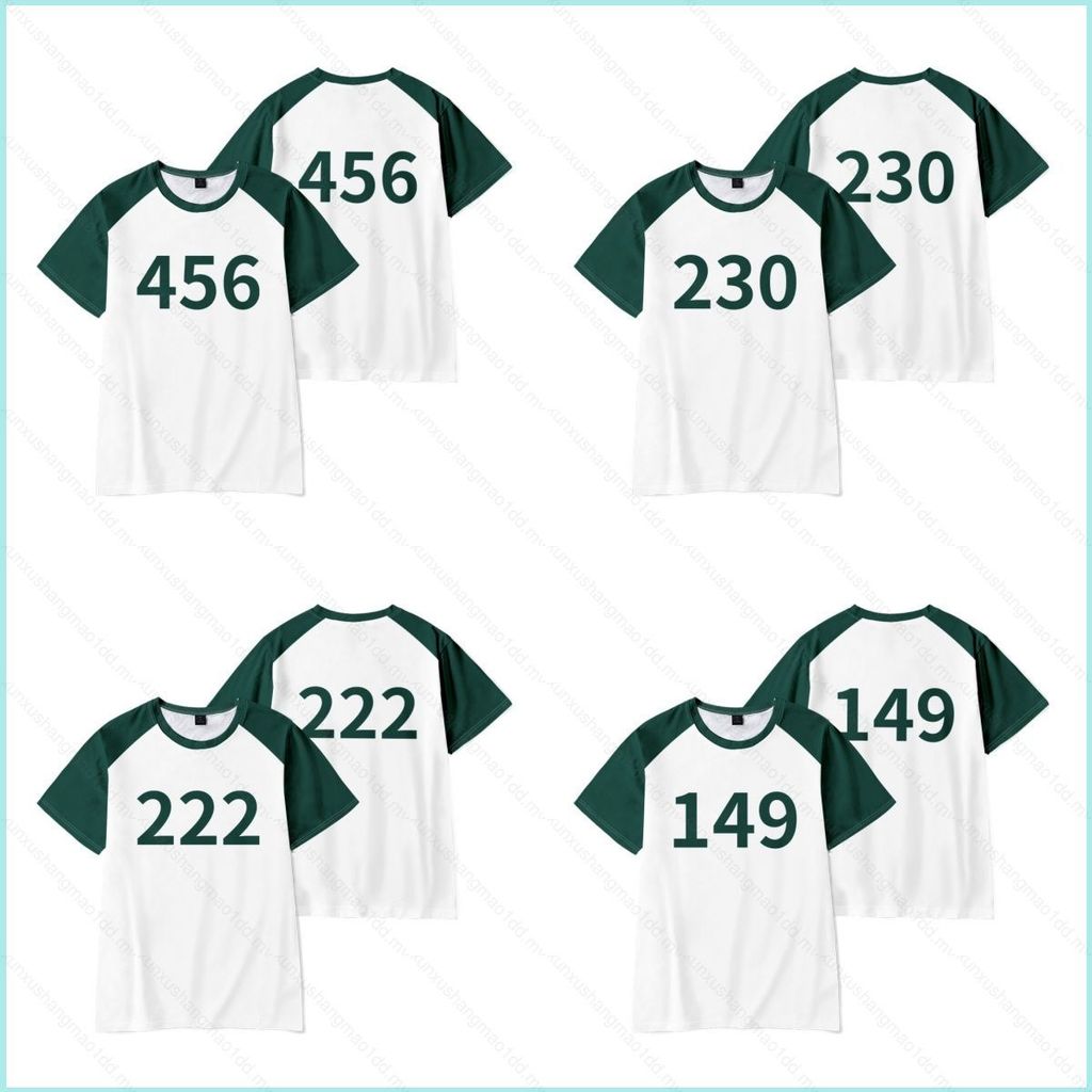 XS1 Squid Game Season 2 หมายเลข 230 456 222 149 เสื้อยืดฤดูร้อนอะนิเมะแขนสั้นด้านบน XS1
