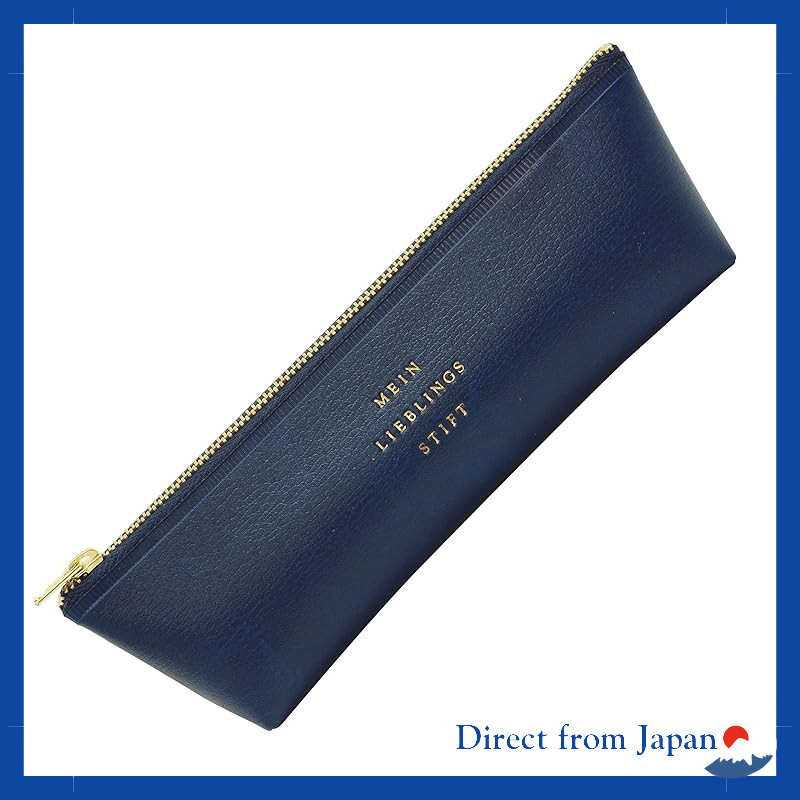 HIGHTIDE Classic Zipper Pen Case - Navy, W205 x H60 x D46 mm