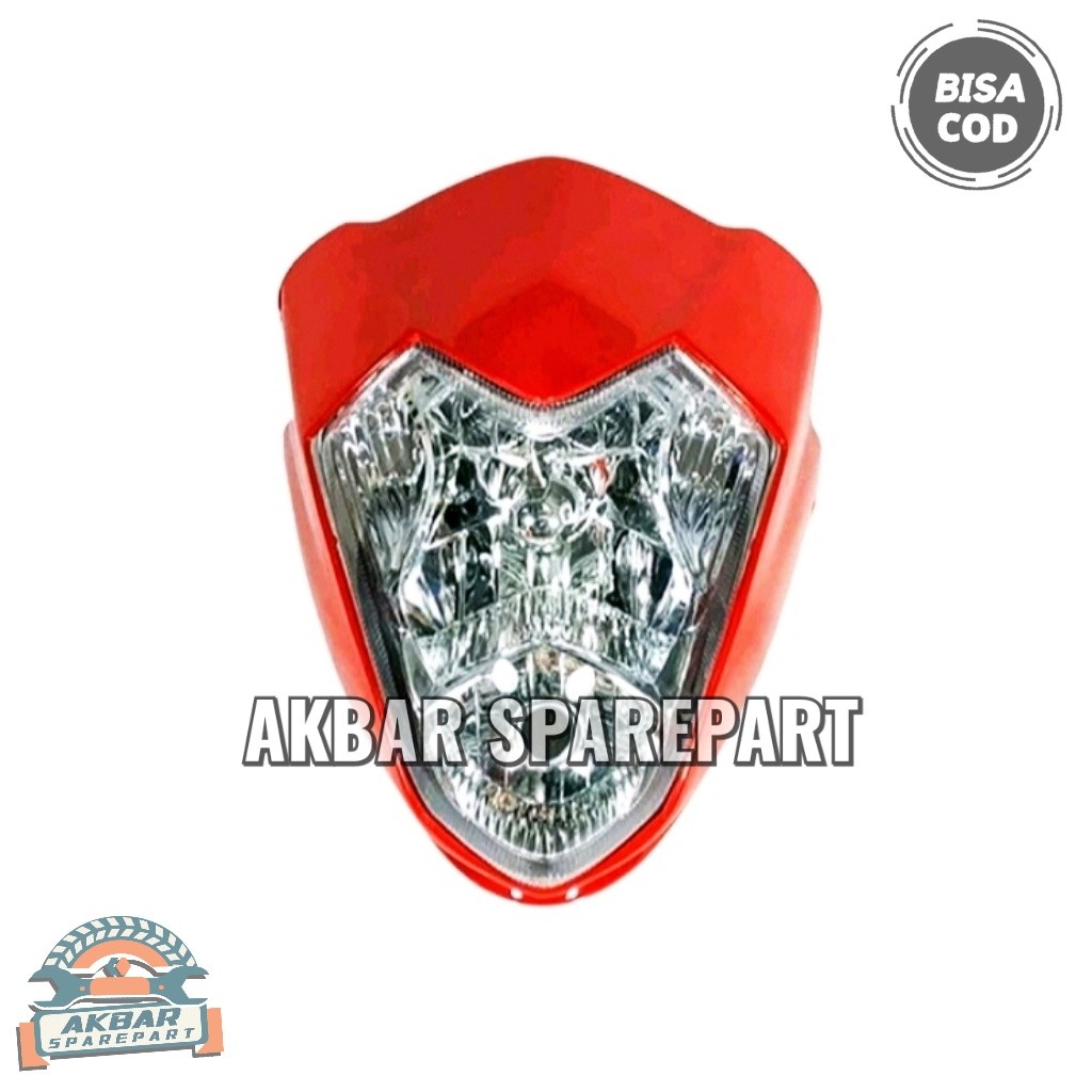 MERAH Suzuki Satria Fu / Satria F150 CBU Thailand ฝาครอบไฟหน้า + ตัวสะท้อนแสง - สีแดง fhm