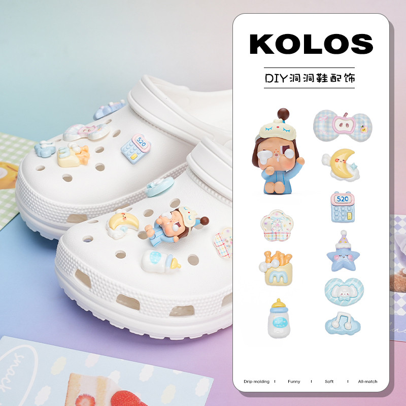 jibbitz crocs ของแทั missyp jibbitz รองเท้าหัวเข็มขัด Crocs DIY ตกแต่งด้วยดอกไม้และเข็มขัด