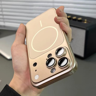 เปลี่ยนไป 17 Pro +Large หน้าต่าง Frosted เคสโทรศัพท์แม่เหล็กสําหรับ iPhone 13 14 15 16 Pro Max 17PROMAX ปุ่มแบบบูรณาการกันกระแทก PC Hard Case