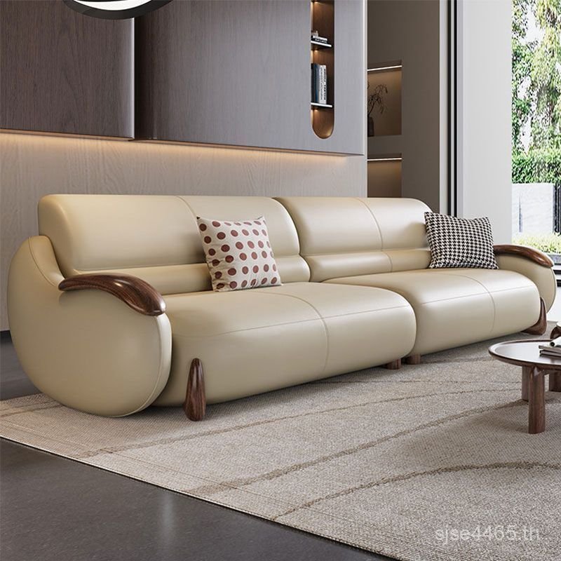 หัวสไตล์จีนชั้นตรง Simple Living แถวโซฟา Small Apartment Cowhide หนังแท้ Sand Discovery Daiwujin Vil