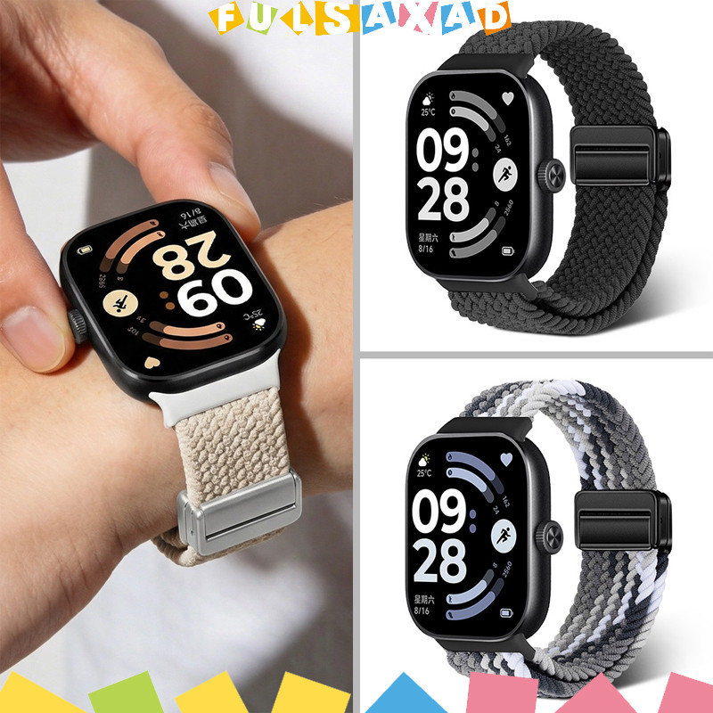 สายรัดไนลอนที่ถักด้วยแม่เหล็ก ปรับได้ สำหรับ for Xiaomi Redmi Watch 6 5 4 อุปกรณ์เสริมสายปรับได้ for Mi Band 10 9 8 Pro