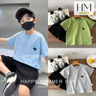 ชุดเซ็ตเด็ก ชุดเซ็ต 2 ชิ้นเด็กผู้ชาย เสื้อยืดกางเกงขาสั้น แฟชั่นน่าร้อน