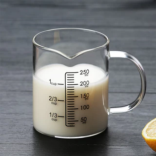 🧊 ICE COFFEE แก้วตวง ถ้วยตวง ด้วยมาตราส่วน 250มล เหยือกแก้วตวงเครื่องดื่มและอาหาร เข้าไมโครเวฟได้ แก้วชงกาแฟ ​ทนความร้อน