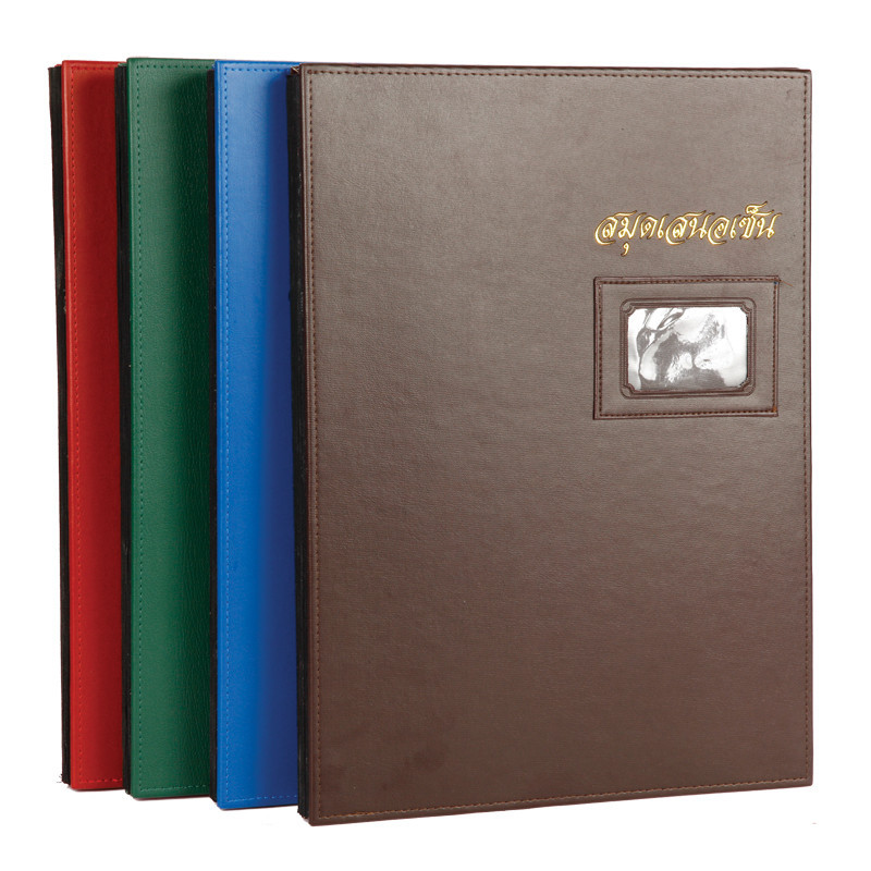 สมุดเสนอเซ็น ปกหนัง F4 คละสี (19แผ่น) PK 344