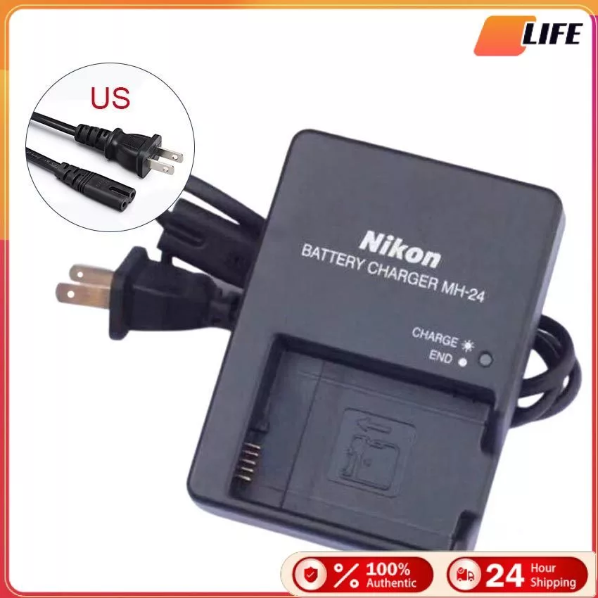 ส่งจากกทม！ที่ชาร์จกล้อง nikon Mh-24 สําหรับรุ่นD5100 D3400 D5300 D5500 d5600 EN-EL14
