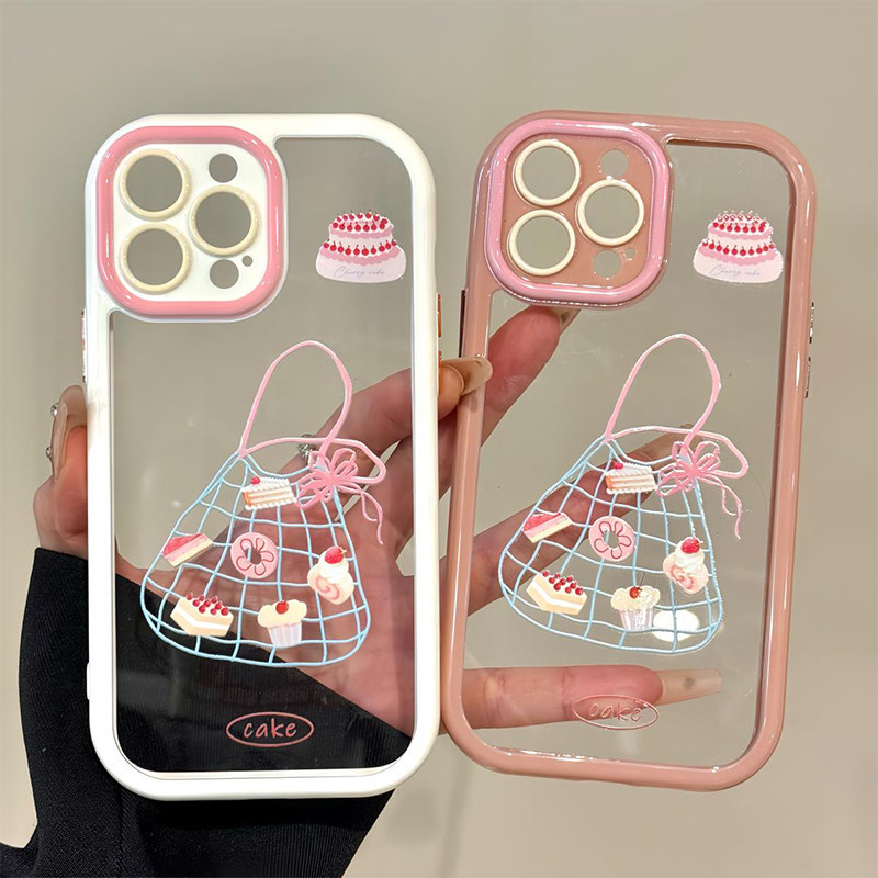 กระเป๋าขนมสไตล์ INS สไตล์ใหม่เหมาะสําหรับ Apple 16Promax เคสโทรศัพท์ iPhone15Pro Xiaomi 14 Huawei ma