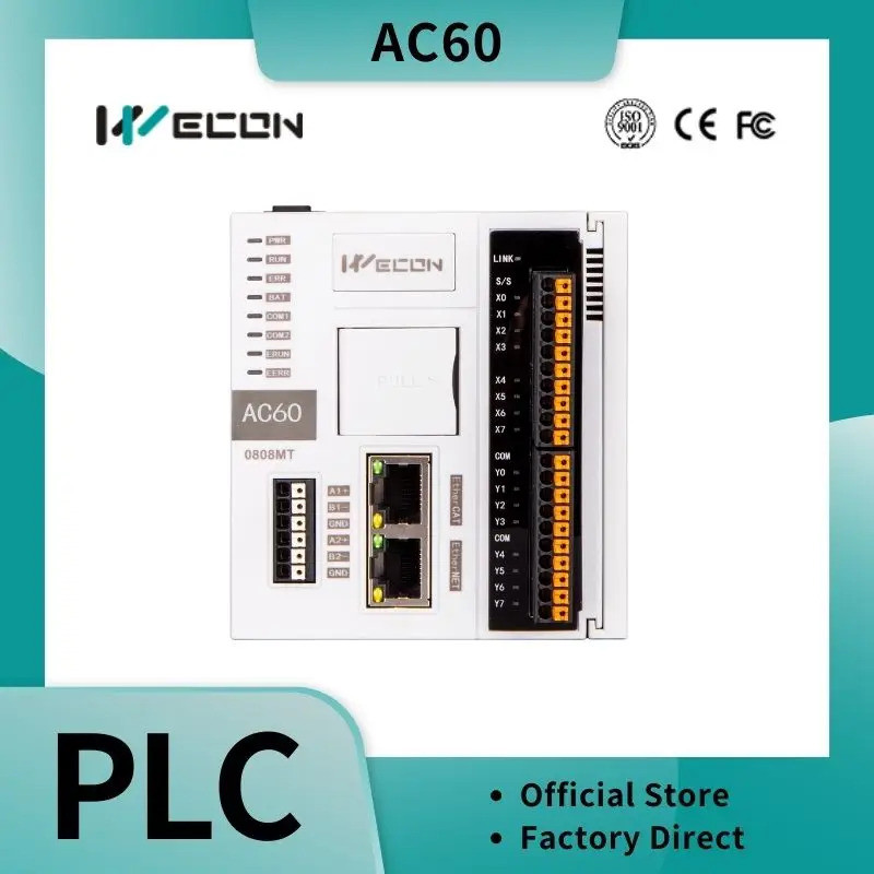 Wecon Codesys EtherCAT PLC AC60-0808MT-D, ควบคุมการเคลื่อนไหว, CNC, หุ่นยนต์, EtherNet/IP, ตัวควบคุม
