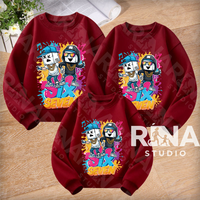 🔥พร้อมส่ง&COD🔥RINA STUDIO🔥 ชุดครอบครัว สเวตเตอร์คอกลมไม่มีหมวก 100%ผ้าฝ้าย มีม67 ฮิตทั่วไทย A123#8