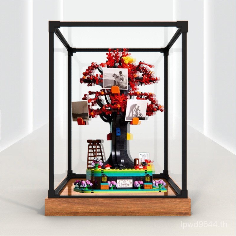 บ้านรุ่นโปร่งใสป้องกันฝุ่นปก โรงเรียน อาคารบล็อกกล่องเก็บอะคริลิสูงกล่องแสดงของเล่น21346เหมาะสําหรับ