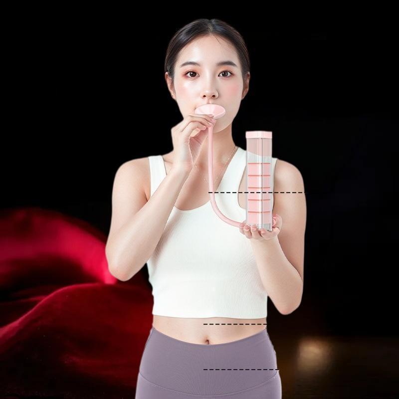 Hth 1เซ็ตหายใจออกกําลังกายกล้ามเนื้อหน้าท้องเทรนเนอร์ลึกหายใจดัมเบลผู้ชายผู้หญิงผู้ใหญ่ปอดความจุการฝ