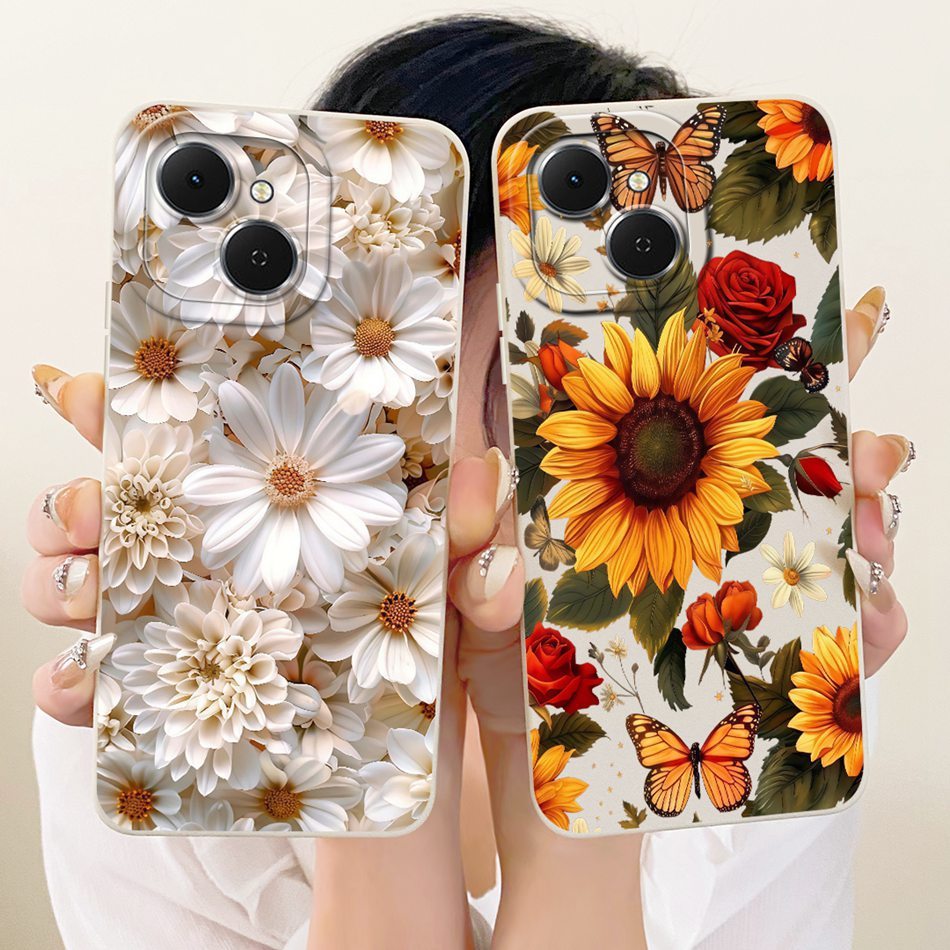 สําหรับ Tecno Spark 40C 40 KM5 KM4k เลนส์ป้องกันกรณี Spark40 Spark40C สวย Daisy ดอกทานตะวันซิลิโคนอ่