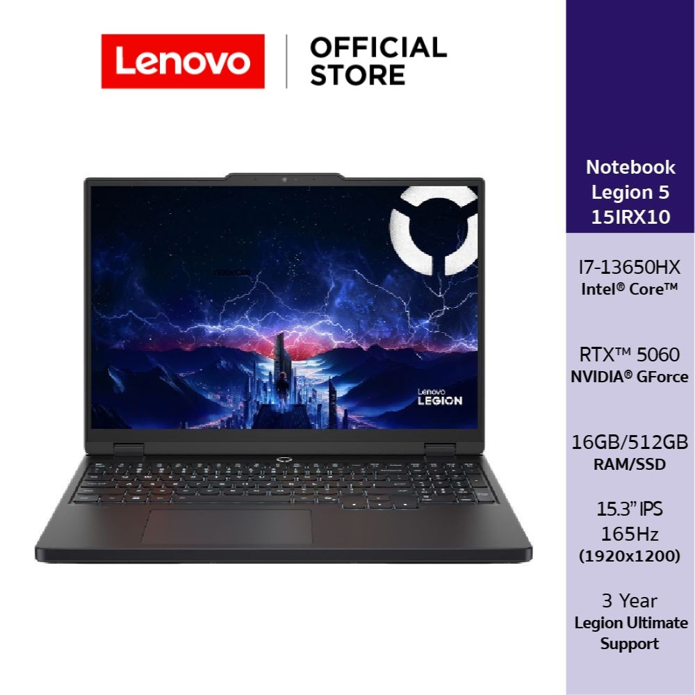 Lenovo Legion 5 15IRX10(83LY00HGTA)Notebook Gaming Intel Core i7-13650HX RTX 5060 RAM 16GB SSD 512GB