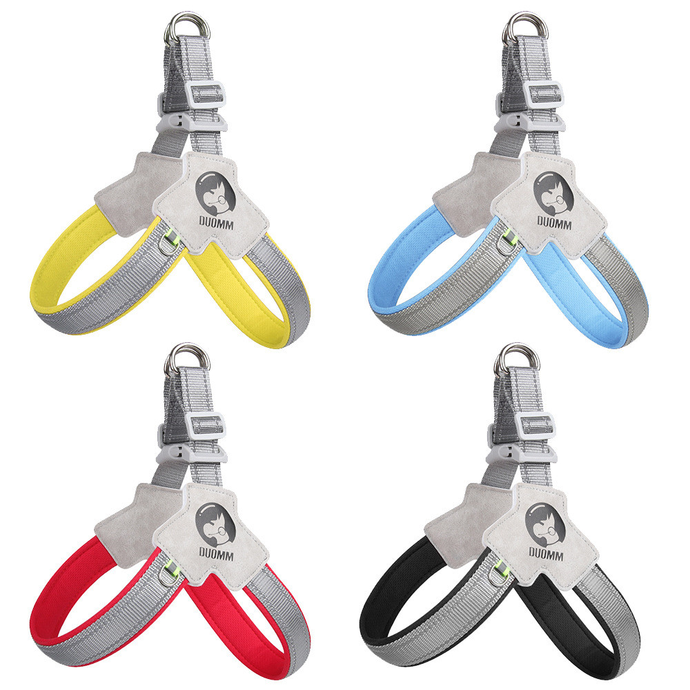 HANTU ที่กําหนดเองสายรัดหน้าอกสุนัขสไตล์อานสัตว์เลี้ยงระบายอากาศสะท้อนแสงสายสุนัขจูงสายจูงสุนัขหดสุน