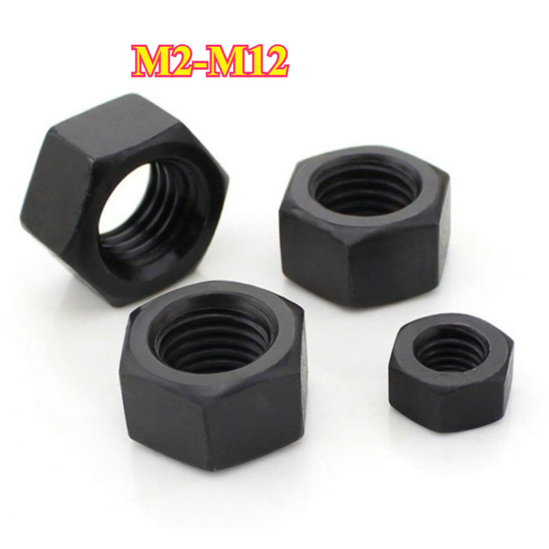 น็อตหกเหลี่ยมชุบนิกเกิลดำM2-M12 (Mg-Mi-1)