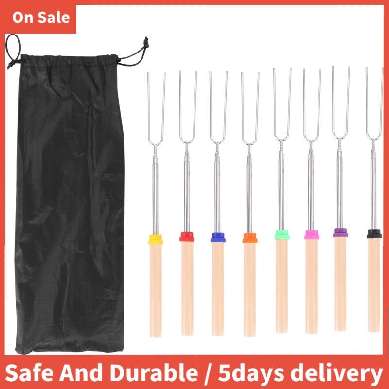 Marshmallow Roasting Sticks BBQ ส้อม Telescoping สําหรับไส้กรอกสุนัขร้อน Smores Skewers Fire Pit Cam