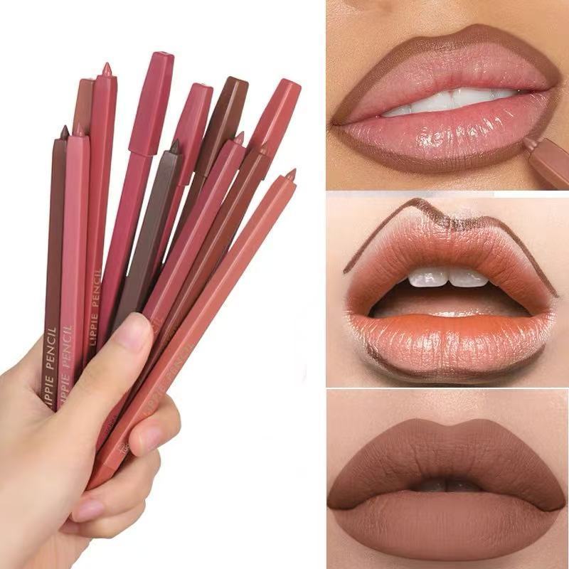 Hot Sale#[7368People Collection]lipcombo Mixed Color Lip Makeup Matte Brown Lip Liner for Plump Lip 