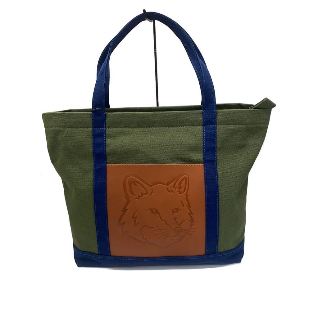 MAISON KITSUNE Tote Bag Purse Fox canvas KHK LW05108WW0083 Direct from Japan Secondhand